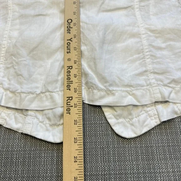 Coastal Euro 100% Linen Blazer Womens Small White Preppy Jacket Caslon - Picture 7 of 8